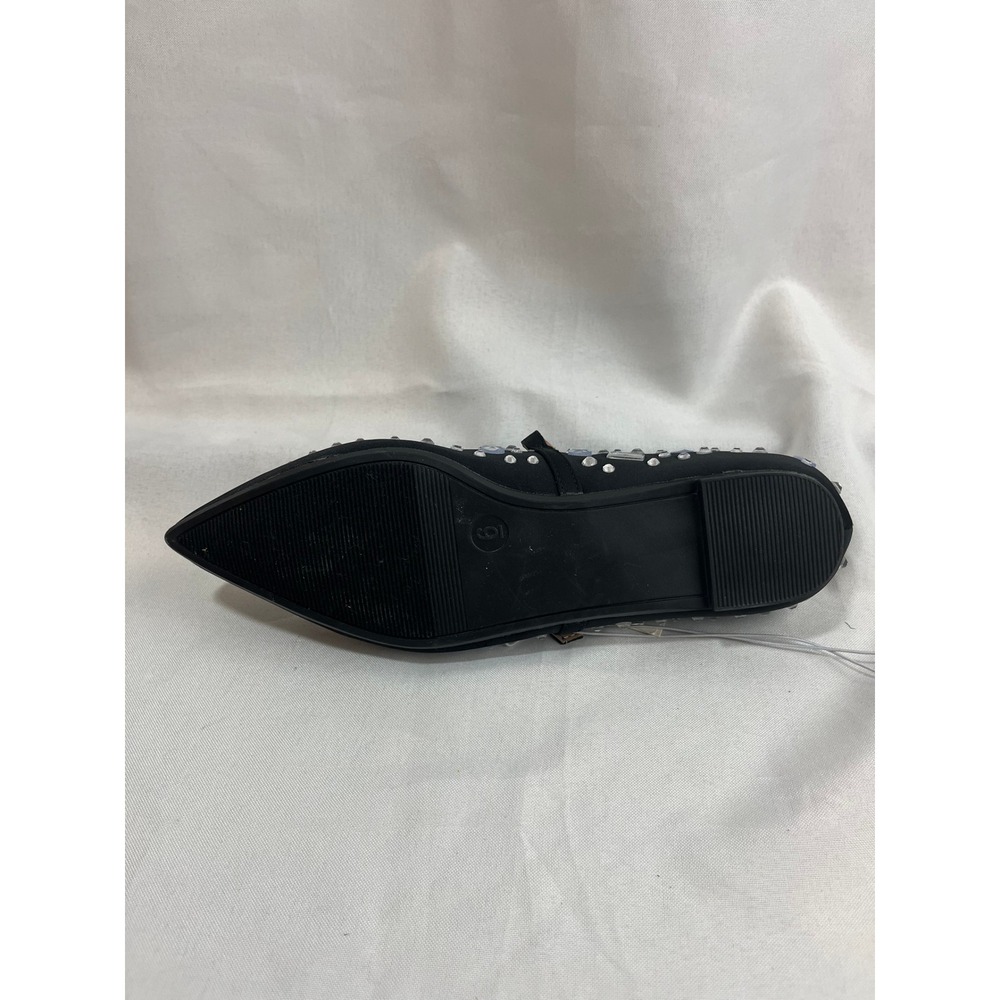 A New Day Womens Rhinestone Embellished Pointed Toe Mary Jane Flats Black Size 6 - Picture 5 of 6